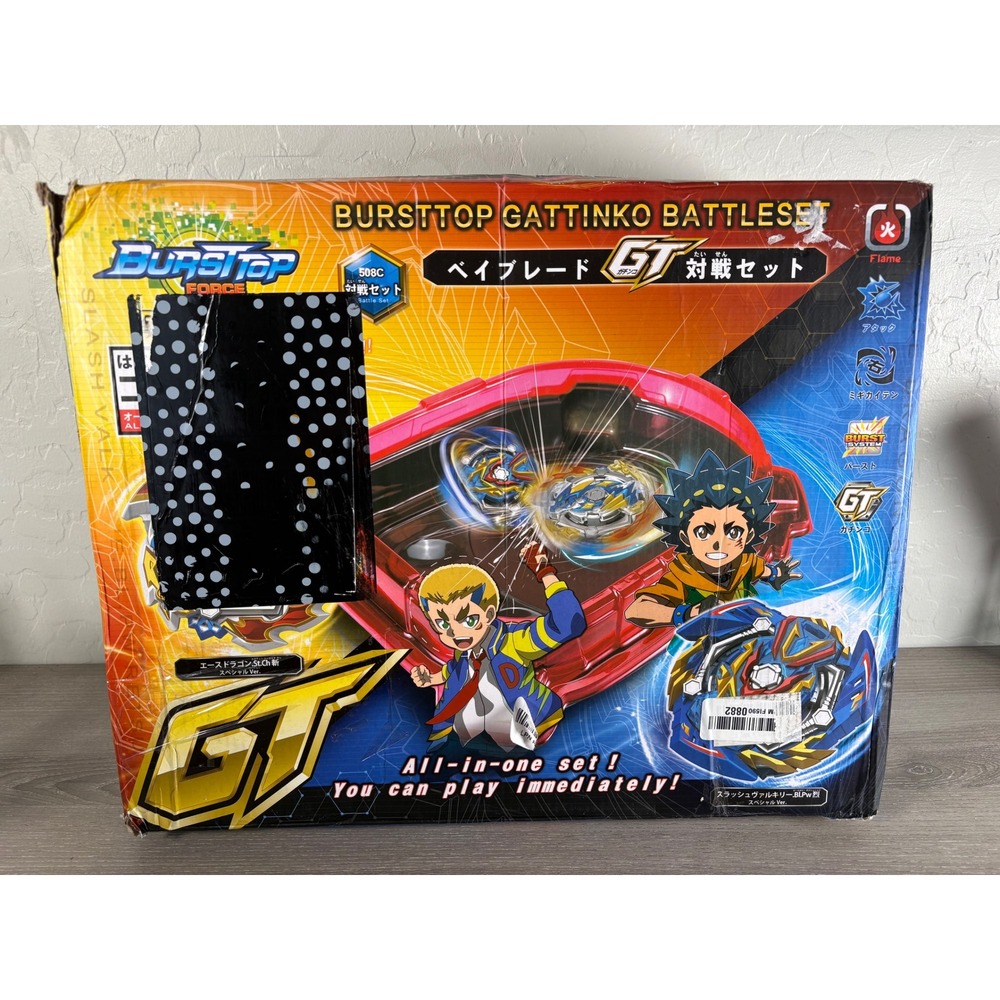 Beyblade Burst GT GATINKO Battle Set Arena Stadium 10 Beyblades Launchers‎